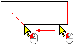 線を縮める時の解説図です。