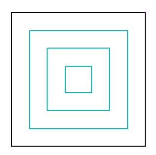 複線コマンドの「連続線間隔」と「連続」を使った結果の画像です。