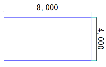 サイズ指定矩形寸法確認画像です。